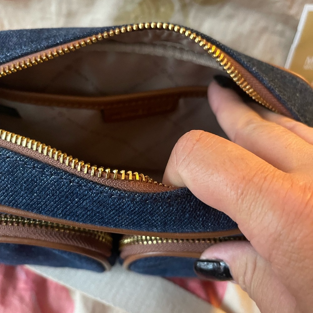 Michael Kors Denim and Brown Crossbody Bag - Picture 2 of 3